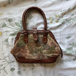 Elegant Brown and Tan Women's Handbag